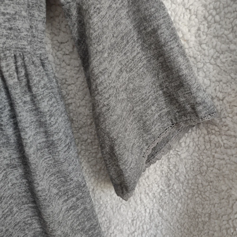 Altar'd State Gray Skater Dress Bell Sleeve Sz L - Picture 4 of 7